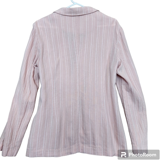 Candie's Women's Pastel Salmon Linen-Blend Long Sleeve Blazer/Suit Jacket  L - Picture 14 of 14